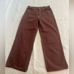 Just Black Denim Wide Leg Brown Jeans sz 31